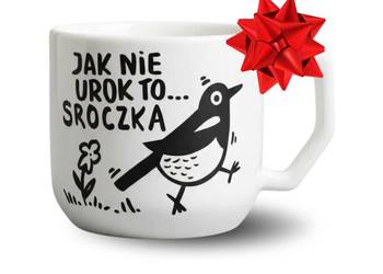 Kubek Ceramiczny Ręcznie Malowany SROCZKA 300ml Prezent Do Pracy