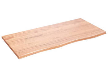 Blat do stołu jasnobrązowy 100x50x2 cm lite drewno dębowe WM-3156365