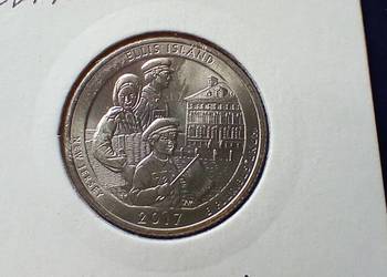 Stare monety 1/4 dolar 2017 D Wyspy Ellis USA