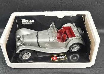 Burago, skala 1:18, Jaguar SS 100 1937, srebrny