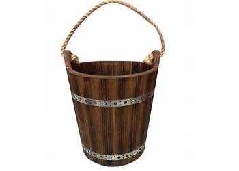 Wiaderko Drewniane Ozdobne Ogrodowe Do Studni Rustykalne Dekoracyjne Kolory