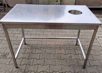 STÓŁ GASTRO Z PÓŁKĄ I OTWOREM NA ODPADKI - 120/70/85 CM - M.1788.N