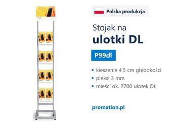 Stand reklamowy na ulotki DL | stojak promocyjny | pojemny