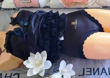 majtki panty czarne lodowy jedwab