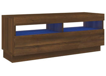 Szafka pod TV z oświetleniem LED brązowy dąb 100x35x40 cm WM-815722
