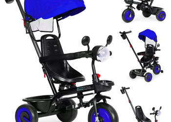 Rowerek trójkołowy dla dzieci spacerówka 3w1 obracane siedzisko daszek nie…