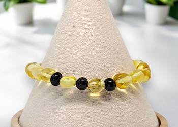 Bransoletka z bursztynu, BURSZTYN bałtycki cytryna wiśnia #843