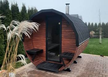Sauna ogrodowa z piecem na drewno lub elektrycznym gotowa do użytku jacuzzi