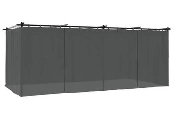 Altana ogrodowa z zasłonami antracytowa 6x3 m stal WM-4003921