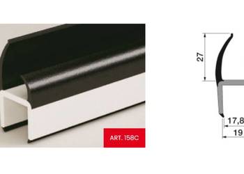 Uszczelka PVC 17,8/19 mm, L=5000 mm, część miękka czarna/część twarda szara