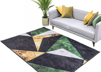 Dywan NOVO Strado nowoczesny do salonu marmurowy wzór velvet Zielony Marmu…