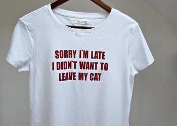 Bluzka t-shirt z napisem cat