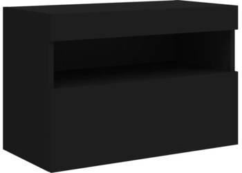 Ścienna szafka TV z LED czarna 60x30x40 cm WM-837185