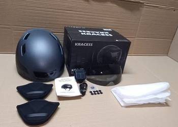 Kracess kask rowerowy r.58-62 z bluetooth kamerą tylne światło
