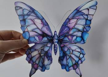 Motyl motylek nowy witraż witrażyk dekoracja okienna łapacz słońca