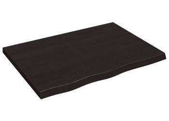 Blat stołu ciemnobrązowy 80x60x(2-4) cm lite drewno dębowe WM-3156423
