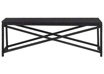 vidaXL Ławka ogrodowa, 120 cm, polirattan, czarna(SKU:46210)