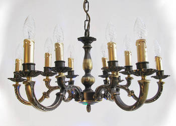 ~* Żyrandol Lampa 12 punktów * Mosiądz *~