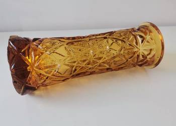 Stary duży wazon szkło miodowe HSG Hortensja