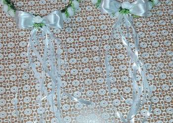 Wianki 2szt bialo zielone