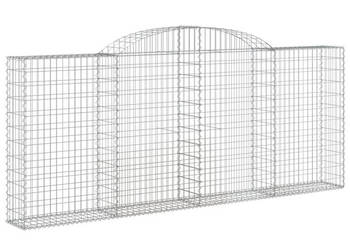 Kosze gabionowe 4 szt 300x30x120/140 cm galwanizowane żelazo WM-3146541