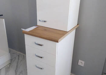 Szafka kuchenna szuflady biały/biały połysk + blat