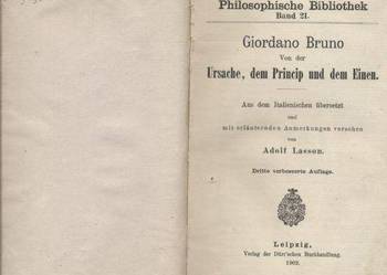 Ursache ,dem Princip und dem Einen - Giordano Bruno