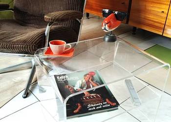 Stolik Kawowy Plexi 8mm Space Age / Michel Dumas Style / Lata 70.