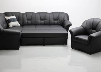 TPA DESIGN NAROŻNIK funkcja spania kanapa rogówka eko skóra + fotel