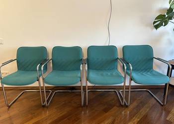 Komplet 4x krzesło z oparciem vintage w stylu Bauhaus lata 80/90