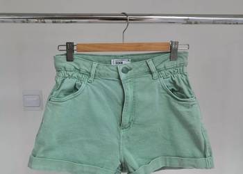 Miętowe shorty jeansowe Sinsay bawełna