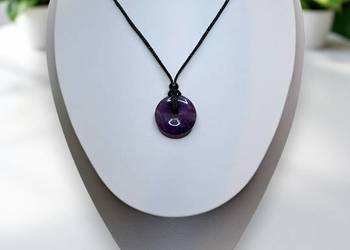 Zawieszka wisiorek z ametystu, AMETYST donut, donat, oponka #562