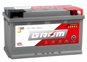 Akumulator GROM EFB 80Ah 730A DOWÓZ TRÓJMIASTO GRATIS