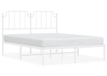 Metalowa rama łóżka z wezgłowiem biała 135x190 cm WM-373935