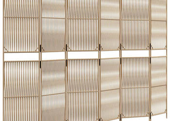 Parawan 6-panelowy beżowy polirattan WM-365403