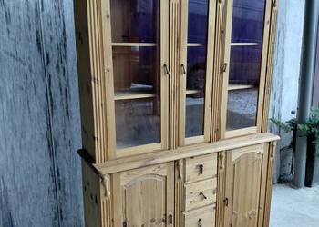 kredens - witryna sosnowa , nie lakierowana / 380