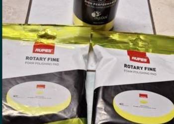 Nowa lekkoscierna pasta polerska Rupes (żółta)z dwoma gąbkami 135mm