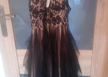 sukienka czarna koronkowa falbany 36 s nowa z metka