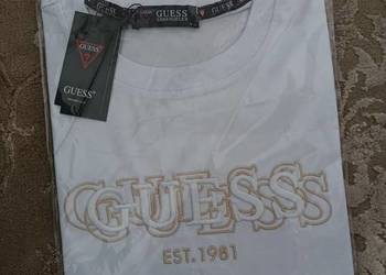 T-shirt męski Guess Regular Fit - duże logo, rozmiar L nowość