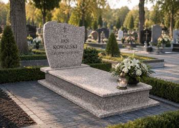 Nagrobek Granitowy Pojedynczy Pomnik Porządny Piękny Brąz Królewski LST Ka…