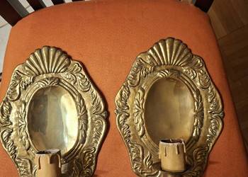 2 świeczniki mosiężne Vintage