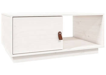 Stolik kawowy biały 80x50x355 cm lite drewno sosnowe WM-818261