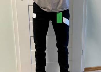 Nowe czarne luksusowe męskie jeansy Kenzo spodnie skinny slim