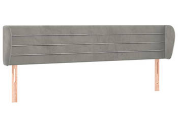 Zagłówek uszak jasnoszary 203x23x78/88 cm aksamitny WM-3117350