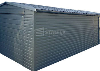 Garaż blaszany 4x6m - wiata 1m brama drzwi okno rynna blachodachówka ST197