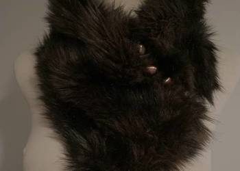 Kołnierz Futrzany Etola Komin Rozpinany Sztuczne Futerko Czekoladowy Szal