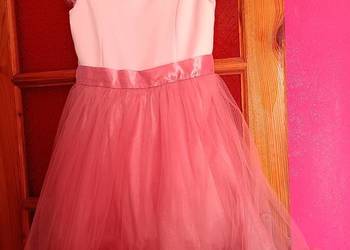 Sukienka biało-rozowa