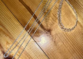 zestaw 2 naszyjników w kolorze srebrnym + przezroczysty choker