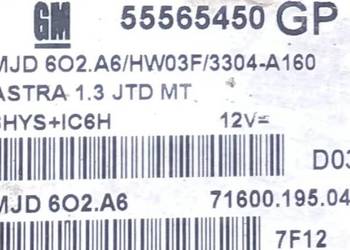 sterownik silnika Opel Astra h 1.3 cdti 55565450 GP