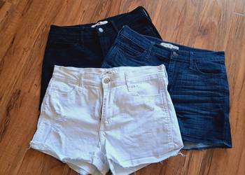 Zestaw 3 krótkich spodenek jeans w rozm 27 [XS)  Hollister stan bdb